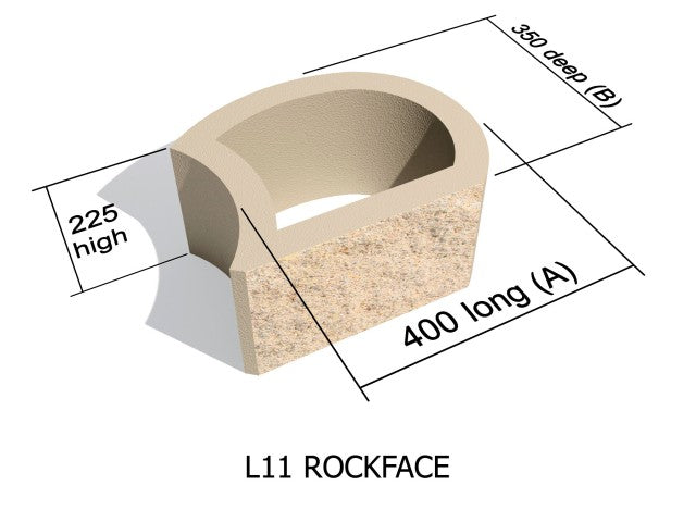 Terraforce Retaining Block L11 (Rockface)