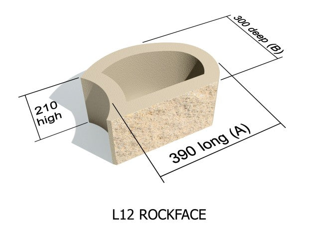 Terraforce Retaining Block L12 (Rockface)